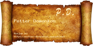 Petter Domonkos névjegykártya